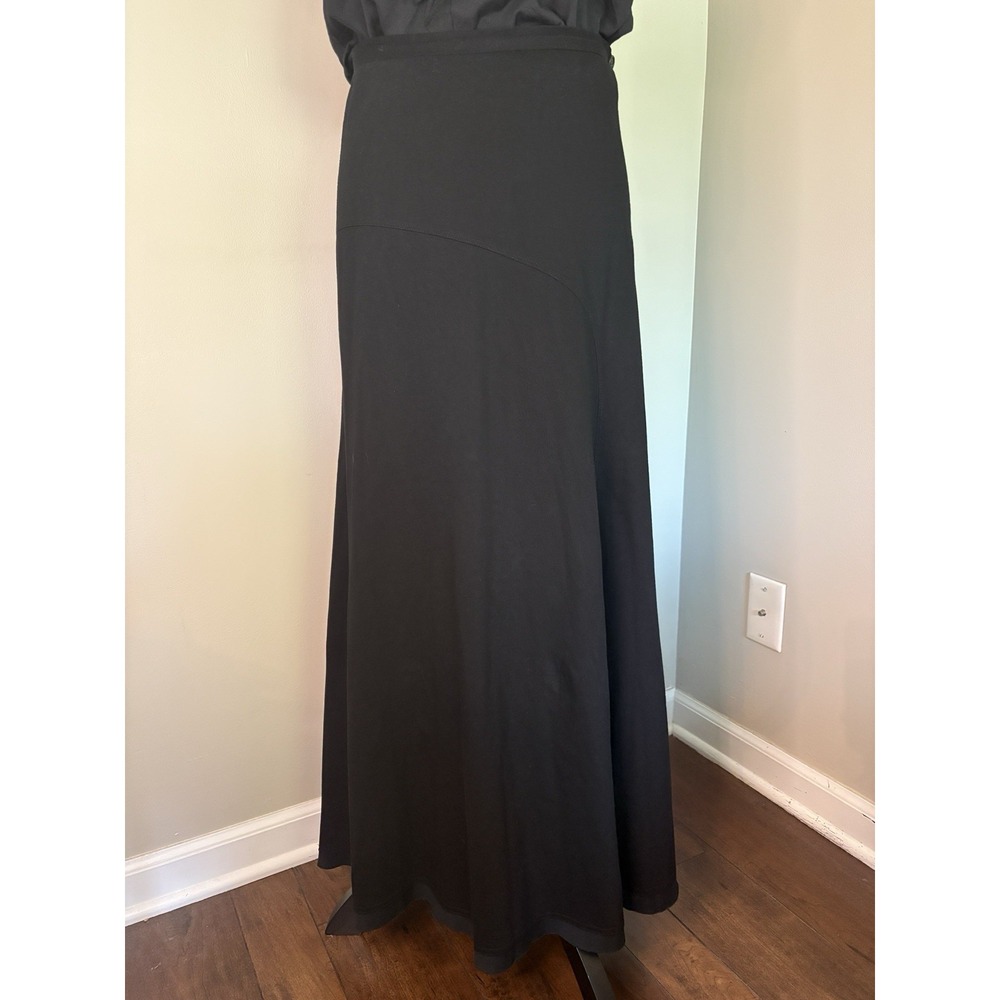 VTG 1993 Issey Miyake Black Cotton Ribbon Hem Full A-Line Maxi Skirt Size 3 M